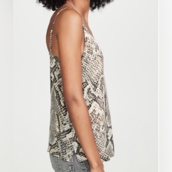 L’Agence Gabriella V Neck Silk Cami in Snake Print - Picture 4 of 11